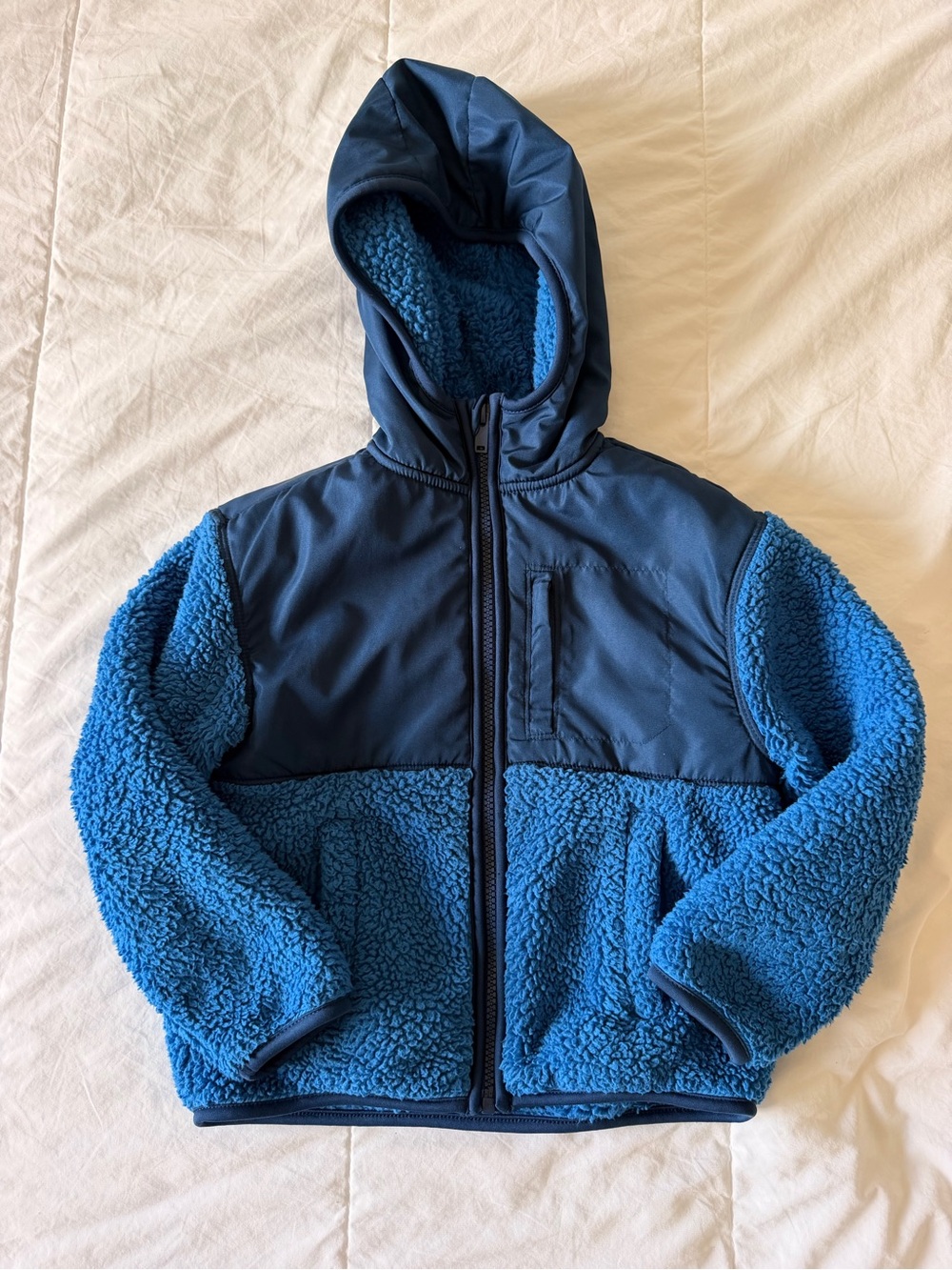Kids Blue Sherpa Fleece Hooded Jacket 5T